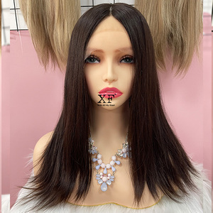 Pelucas médicas <span class=keywords><strong>de</strong></span> cabello humano virgen 100% atadas a mano completas <span class=keywords><strong>de</strong></span> aspecto Natural, pelucas <span class=keywords><strong>de</strong></span> cáncer con gorro cómodo - Product Image 2