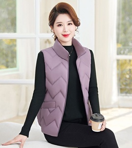 Automne hiver mi-âge femmes mode rembourré gilet gilet fermeture éclair poches <span class=keywords><strong>sans</strong></span> manches <span class=keywords><strong>matelassé</strong></span> <span class=keywords><strong>veste</strong></span> hauts chaud manteau gilet - Product Image 6
