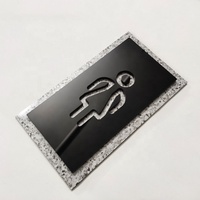 Jaguar fabricant plaques de toilette en acrylique personnalisées hommes et femmes signe de toilettes Grain de bois