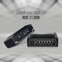 Iwill nouveau pare-feu industriel Mini PC Core I5 8250U Linux Ubuntu Mini serveur sans ventilateur avec 6xLAN DDR4 4 USB3.0 4x4x4 Rack
