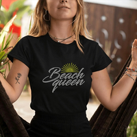 Transferts thermocollants personnalisés en strass pour T-shirts, motif plage estivale