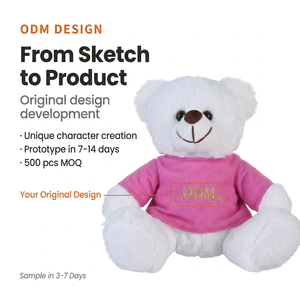 Orsetto di peluche personalizzabile con stampa sublimatica, con maglietta e il tuo LOGO, simpatici orsetti di peluche morbidi e personalizzati all'ingrosso - Product Image 5