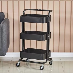 Beauty Salon Rack Bathroom Trolley Mobile Simple <b>Drawing</b> Room Kitchen Finishing Shelf Living Room <b>Storage</b> Trolley - Product Image 5