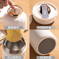 Termo de Acero Inoxidable de 600 ml para Alimentos para Bebés, Aislado al Vacío, Diseño Moderno y Ecológico, Mantiene la Temperatura de 12 a 24 Horas