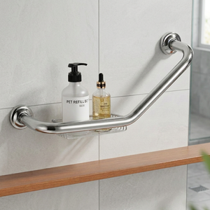 Barra de Apoyo de Acero Inoxidable para Baño, Montada en la Pared, con Soporte para Ducha, Pasamanos de Seguridad para Personas Mayores y con Discapacidad - Product Image 1