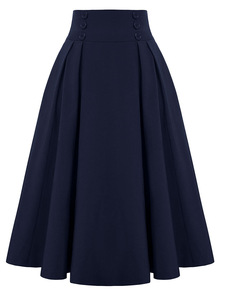 25 Nouvelles Jupes Décoratives Vintage <span class=keywords><strong>Empire</strong></span> à Couleurs Contrastées pour Femmes, Style Européen et Américain, Commerce Extérieur eBay AliExpress, Polyvalentes - Product Image 5