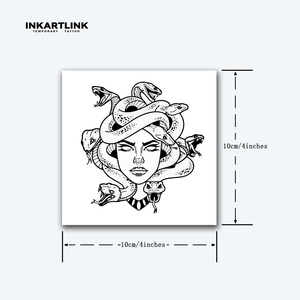 INKARTLINK Pegatina de Tatuaje <span class=keywords><strong>Medusa</strong></span> Mitología Griega Gorgona Herbal 15 Días Semipermanente Arte Corporal Brazo Muslo Venta al por Mayor - Product Image 4