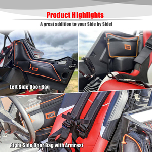 Goldfire RZR RS1 Sacs de porte latérale Offroad UTV Sièges Sac de porte et accoudoir Ensemble <span class=keywords><strong>tuyau</strong></span> rouge pour <span class=keywords><strong>Polaris</strong></span> RS1 - Product Image 5