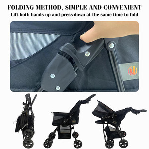Poussette pour animaux de compagnie à 4 roues, prix d'usine JXB, <span class=keywords><strong>pas</strong></span> <span class=keywords><strong>cher</strong></span>, pour chat et <span class=keywords><strong>chien</strong></span>, promenade en plein air, pliage facile à une main, chariot de transport pour animaux de compagnie - Product Image 3
