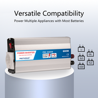 Pretiosus onduleur batterie ca charge 600Watt 600W 12V24V48VDC à AC100V110V120V 220V 230V 240V convertisseur de puissance à onde sinusoïdale pure