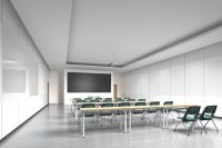 Table de bureau et de formation modulaire extensible et pliable moderne pour hôtels, écoles et salles de réunion