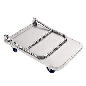 भारी शुल्क स्टेनलेस स्टील तह फ्लैट ट्रॉली 304 ग्रेड, 1.0 मिमी मोटाई, 300 किलोग्राम भार क्षमता - Product Image 2