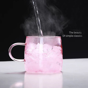 Creativo 480ml/16oz grande tazza da tè in vetro borosilicato resistente al calore tazza da caffè in vetro colorato con manico - Product Image 3