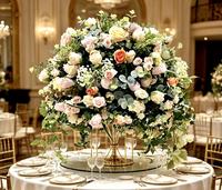 Boules de fleurs artificielles en roses blanches, centres de table personnalisés, grandes compositions de 30 cm à 80 cm, décoration de table de mariage en soie artificielle
