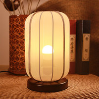 Lampe de table rétro de style chinois, ambiance classique pour le salon et le bureau, décoration en tissu de style ancien, peinture à la main