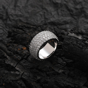 Anillo de Cobre para Hombre, Personalizado, Simple, Brillante, con Zirconio Redondo Retro de 1 mm - Product Image 2