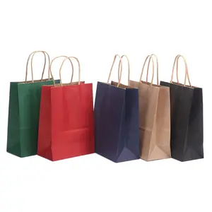 도매 사용자 정의 다크 브라운 크래프트 종이 가방 친환경 내구성 100% 생분해성 식료품/쇼핑/선물 가방