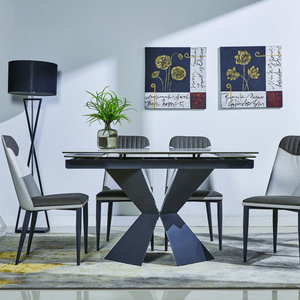 Pieds en métal ensemble de <span class=keywords><strong>Table</strong></span> à <span class=keywords><strong>manger</strong></span> avec deux extensions latérales en céramique <span class=keywords><strong>plateau</strong></span> en verre <span class=keywords><strong>table</strong></span> à <span class=keywords><strong>manger</strong></span> extensible - Product Image 4