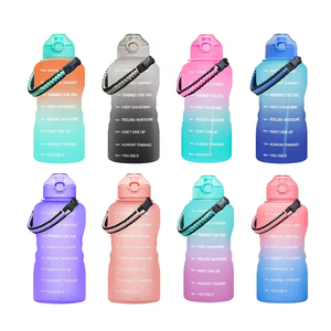 New Trend 32oz/1000ml BPA FREE Gradient Color Motivational Gym Fitness Sports <b>Plastic</b> Water Bottle with Time Marker - Product Image 6