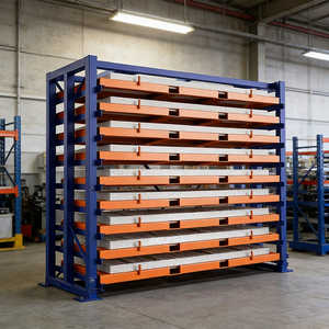 Estante Vertical de Alta Capacidad para Láminas Metálicas |   Sistema de Bandejas Rodantes Compatible con Montacargas - Product Image 1