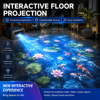Projecteur de sol interactif 3D personnalisé dynamique jeu d'extérieur holographique immersif parc scénique bar aire de jeux pour enfants couloir