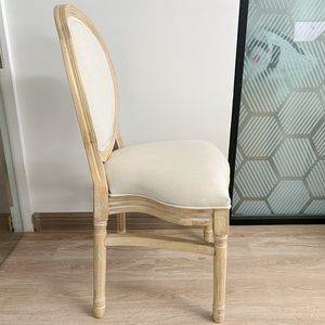Louis-silla de madera redonda Estilo Vintage, asiento de madera de roble o abedul, respaldo de ratán, color blanco - Product Image 6