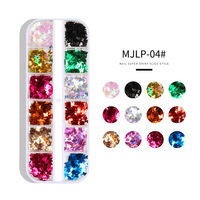 Lot de 12 grilles de paillettes papillon pour nail art, ultra-fines, effet laser 3D, pour la décoration de manucure, vente en gros