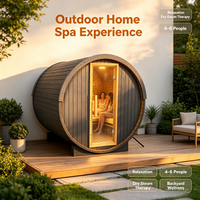 Cabine de sauna infrarouge en bois noir sur mesure OEM, sauna sec en bois de pruche, sauna sec extérieur rond