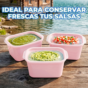 Ele-Gate 350ml Food Storage Containers <b>Microwave</b> Safe <b>Pink</b> Set of 3 - Product Image 2