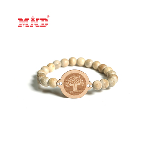 Tùy chỉnh RFID dây đeo cổ tay <span class=keywords><strong>Mifare</strong></span> cổ điển Ev1 1K thẻ gỗ hạt <span class=keywords><strong>NFC</strong></span> RFID dây đeo cổ tay vòng đeo tay - Product Image 4