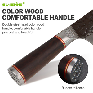 SUNSHINE professionale coltello da cucina Set legno ebano manico in acciaio inox carne grande coltello forgiato Chef macellaio con guaina in pelle - Product Image 3