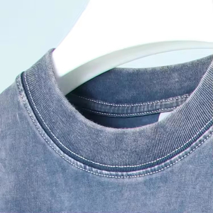 Áo thun nam oversize chất liệu cotton 100%, kiểu dáng vintage acid wash, cổ áo được xử lý, tay áo trễ vai, chất dày, phong cách streetwear. - Product Image 4