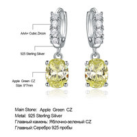 Luxe Valentines Gift Zirconia Citrien Diamond S925 Sterling Zilveren Bruids Oorbellen Hoops