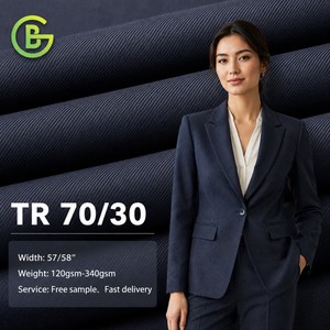 Tela <span class=keywords><strong>de</strong></span> Traje Transpirable Resistente a las Arrugas, Mezcla <span class=keywords><strong>de</strong></span> Rayón y Poliéster (70% Poliéster, 30% Viscosa) para Trajes <span class=keywords><strong>de</strong></span> Oficina y Uniformes para Mujer - Product Image 1