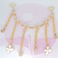 Bottes et sandales pour femmes de la marque SF à la mode avec sangle en strass de couleur personnalisée, pendentif en forme de feuille, chaîne en métal, boucle de chaussure