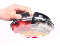 Vente en gros Rond Noir Haute Qualité Grande Capacité Jetable PET Clamshell Fruits/Salade Récipient avec Couvercle Transparent