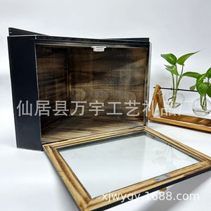 Wan Yu Wooden Bread <b>Box</b> 45x28x31cm With Glass Lid Multipurpose Kitchen <b>Storage</b> For Food Snacks - Product Image 1