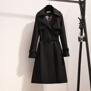 Bozon fashion terbaru desain kualitas tinggi Denim dicuci santai jas hujan dengan Shearling mantel untuk wanita