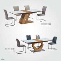 Tables de restaurant au design moderne, extensibles, en MDF brillant et verre, pour appartement, écologiques, vente en gros