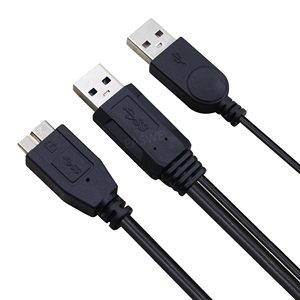 Répartiteur général haute vitesse en forme de Y double USB3.0 a câble Micro B mâle <span class=keywords><strong>pour</strong></span> disques durs externes - Product Image 4