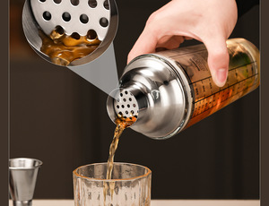 Vaso de vidrio para bebidas de <span class=keywords><strong>400</strong></span> <span class=keywords><strong>ml</strong></span> al por mayor, Copa metálica resistente a altas temperaturas, coctelera de acero inoxidable personalizada con báscula - Product Image 4