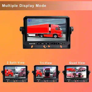 Système de caméra d'observation arrière sans fil RV à écran tactile de 7 ''avec 4 caméras sans fil
