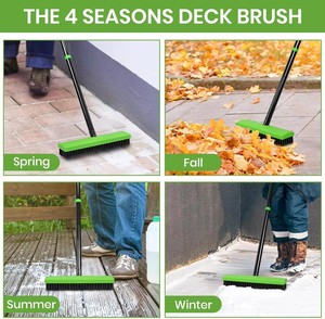 Brosse de nettoyage en fil d'acier pour joints et fissures de terrasse, usage extérieur, manche long, conception 2-en-1 - Product Image 2