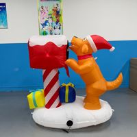 Décoration de Noël Lumineuse : Chien Grimpant sur Boîte aux Lettres – Ornement Extérieur Attrayant et Amusant – Décoration de Noël Gonflable