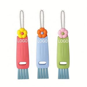 Custom Logo Screen Printed 3-in-1 <b>Bottle</b> Window Wine Glass & Cup Lid Cleaner Rotating <b>Brush</b> Plastic Kitchen Cleaning Tools - Product Image 1