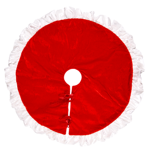 Red Velvet <b>White</b> Satin Ruffle <b>Christmas</b> <b>Tree</b> Skirt Decoration De Noel Enfeites De Natal Accessories Home - Product Image 3