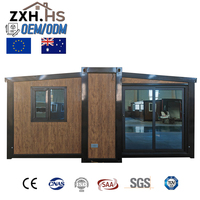 Transport pratique. Maison préfabriquée pliable en verre trempé de 20/30/40 pieds.