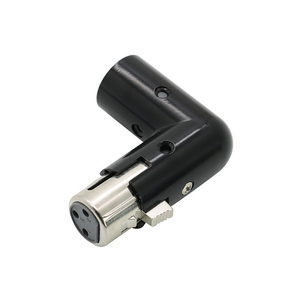Coque noire de haute qualité adaptateurs <span class=keywords><strong>XLR</strong></span> à 90 degrés à <span class=keywords><strong>3</strong></span> broches adaptateurs <span class=keywords><strong>XLR</strong></span> réglables mâle à femelle à angle droit pour guitare électrique - Product Image 1