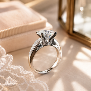 Anello con Design a Quattro Punte a Forma di Bocciolo di Fiore, Stile Fidanzamento per Donne - Product Image 3