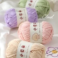 100% Polyester Chenille Yarn Super Soft 50g High Tenacity High Dyed Recycled Sewing Embroidery 100+ Super Colors Fancy Yarn